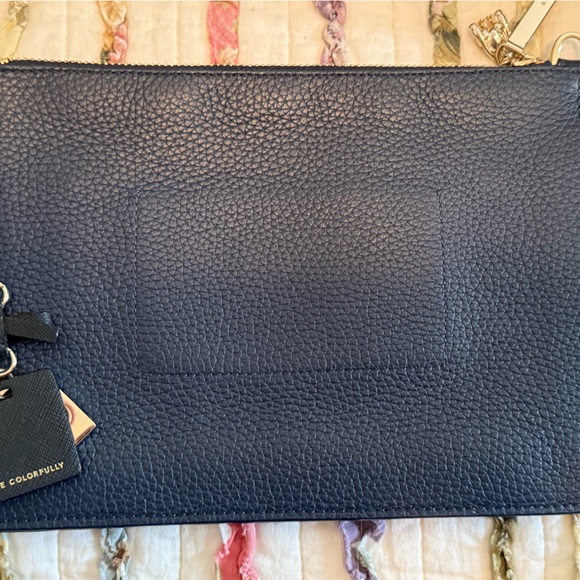 Navy Kate Spade Black Leather Studded Clutch - Picture 5 of 8